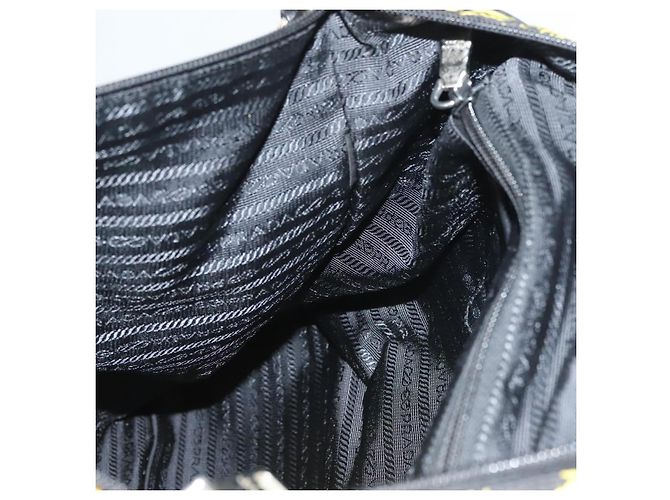 PRADA Borsa a Mano Nylon 2 vie Giallo Argento Auth 128406 - vista 20
