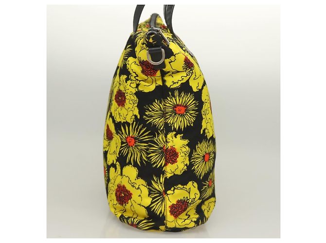PRADA Borsa a Mano Nylon 2 vie Giallo Argento Auth 128406 - vista 4