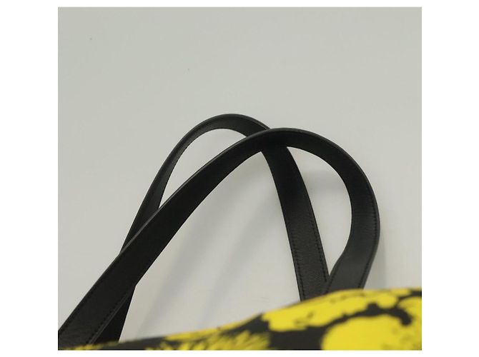 PRADA Borsa a Mano Nylon 2 vie Giallo Argento Auth 128406 - vista 8