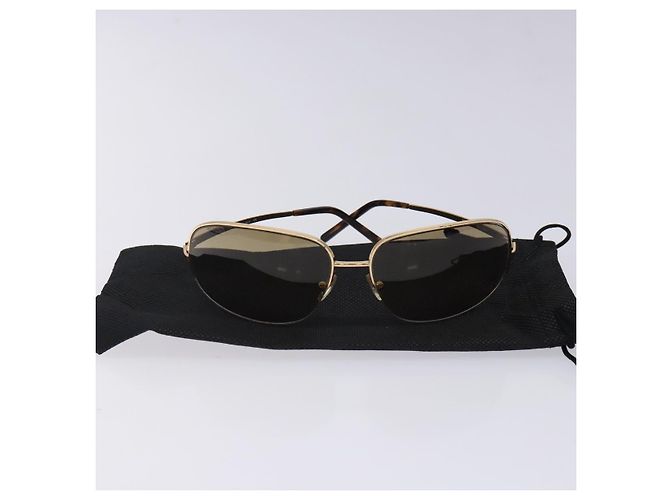 Occhiali da sole PRADA Metallo Oro CC Auth yk18756 D'oro - vista 10