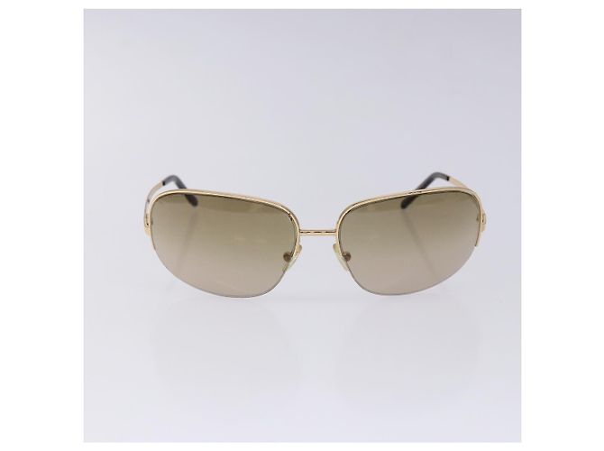 Occhiali da sole PRADA Metallo Oro CC Auth yk18756 D'oro - vista 2