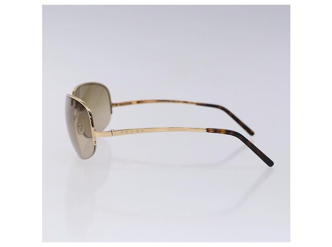 Occhiali da sole PRADA Metallo Oro CC Auth yk18756 D'oro - vista 4