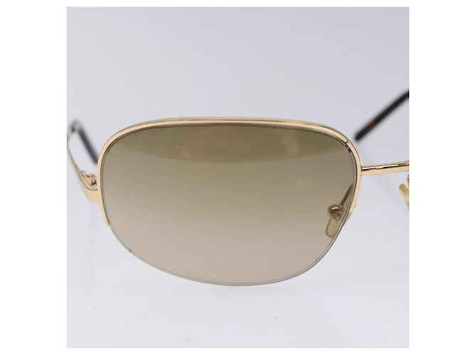 Occhiali da sole PRADA Metallo Oro CC Auth yk18756 D'oro - vista 6