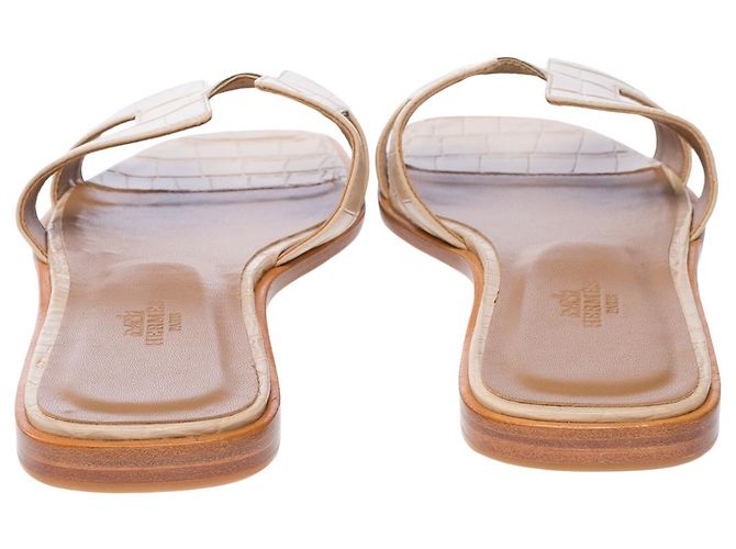 Oran Hermès Chaussure HERMES en Cuirs exotiques Beige - 102744 - vue 3