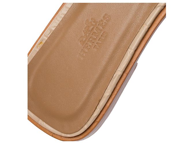 Oran Hermès Chaussure HERMES en Cuirs exotiques Beige - 102744 - vue 6