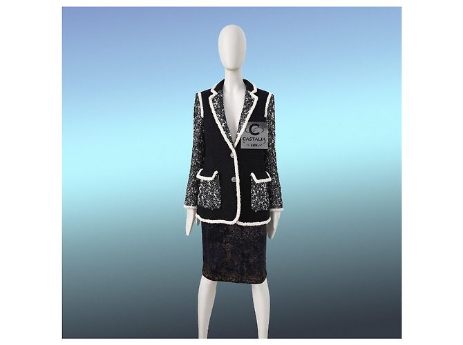 Chanel 13K$ Runway Black Jacket Sequin Embellishment 34 FR - view 2