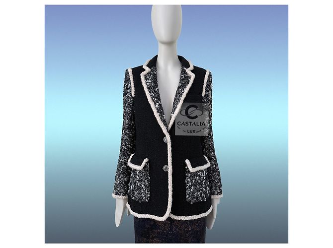 Chanel 13K$ Runway Black Jacket Sequin Embellishment 34 FR - view 8