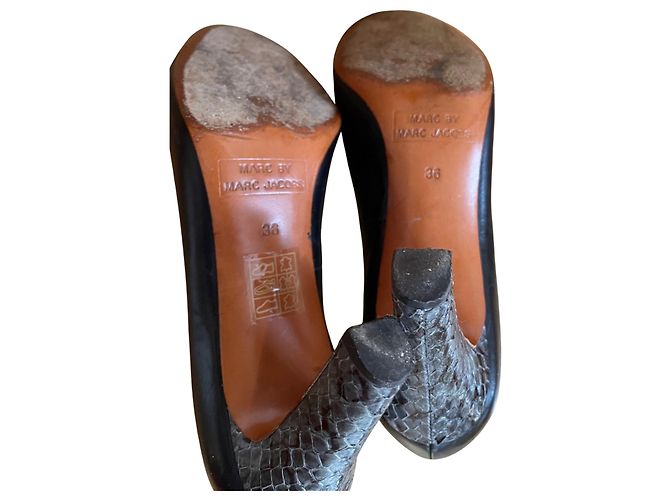 Black leather high heels with python effect – Marc by Marc Jacobs (Size 36) - view 9
