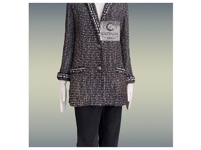 Chanel Schwarze Tweedjacke Georgia Jagger Style 36 FR - Ansicht 12