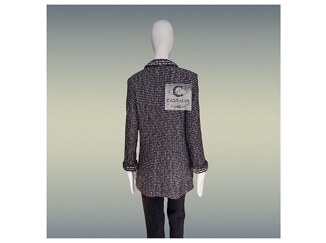 Chanel Schwarze Tweedjacke Georgia Jagger Style 36 FR - Ansicht 14