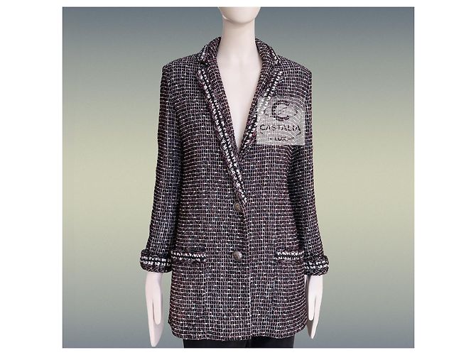 Chanel Schwarze Tweedjacke Georgia Jagger Style 36 FR - Ansicht 7