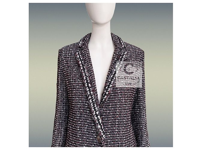Chanel Schwarze Tweedjacke Georgia Jagger Style 36 FR - Ansicht 8