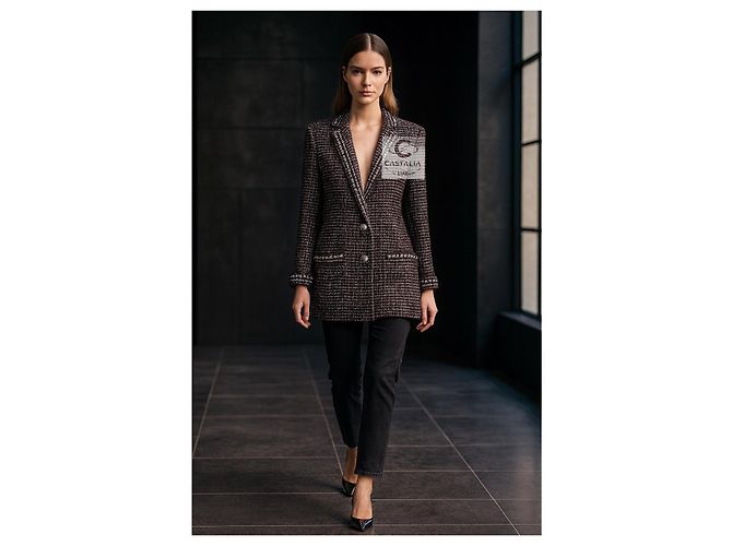 Chanel Schwarze Tweedjacke Georgia Jagger Style 36 FR - Ansicht 9