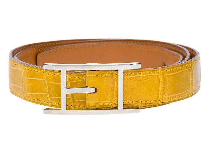 Hermès HERMES Accessoire aus exotischem Leder Gelb - 102732 - Ansicht 2