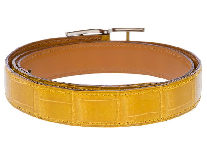 Hermès HERMES Accessoire aus exotischem Leder Gelb - 102732 - Ansicht 3