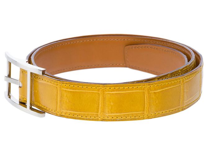 Hermès HERMES Accessoire aus exotischem Leder Gelb - 102732 - Ansicht 4