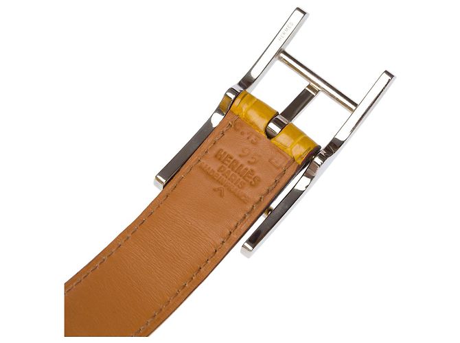 Hermès HERMES Accessoire aus exotischem Leder Gelb - 102732 - Ansicht 6