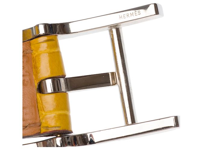 Hermès HERMES Accessoire aus exotischem Leder Gelb - 102732 - Ansicht 7