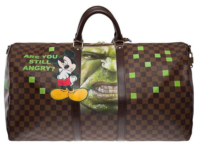 LOUIS VUITTON Keepall in Tela Marrone - 101190 - vista 3