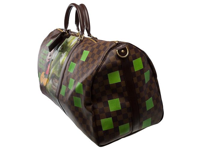 LOUIS VUITTON Keepall in Tela Marrone - 101190 - vista 4