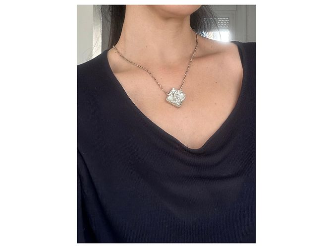 Collana choker Chanel CC in metallo dorato D'oro - vista 9