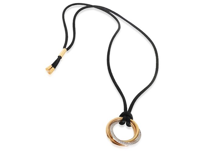 Collana Trinity Modello Medio in Oro 3 Toni e Diamanti Cartier - vista 2
