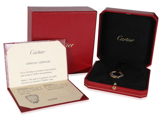 Collana Trinity Modello Medio in Oro 3 Toni e Diamanti Cartier - vista 3