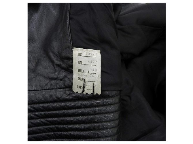 Abrigo de cuero a cuadros Anagram Loewe Negro - vista 8