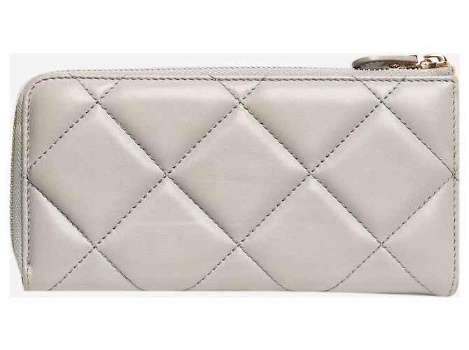 Salvatore Ferragamo Cartera de cuero gris acolchada - vista 2