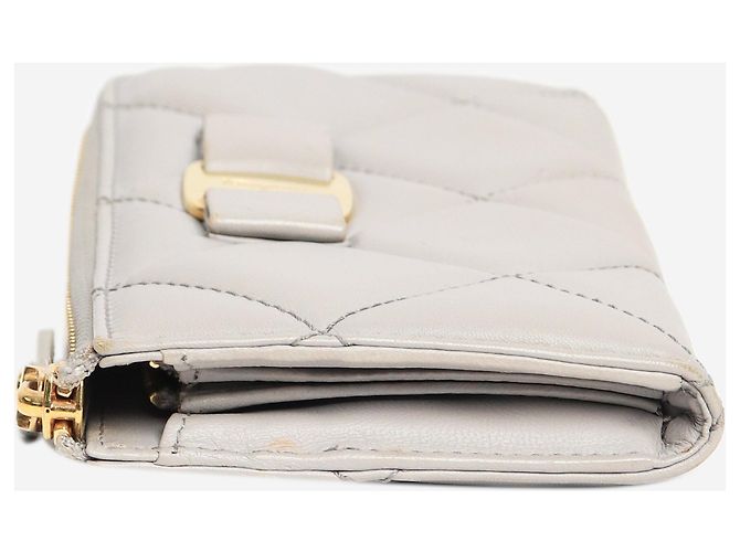 Salvatore Ferragamo Cartera de cuero gris acolchada - vista 3