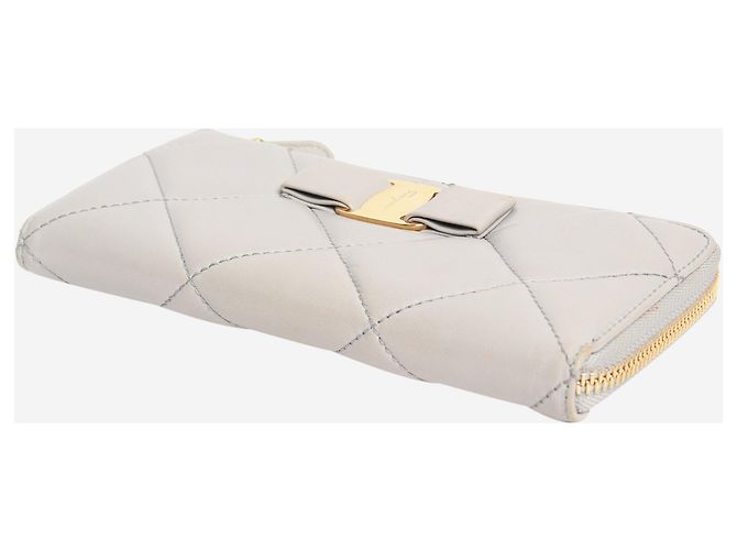Salvatore Ferragamo Cartera de cuero gris acolchada - vista 7
