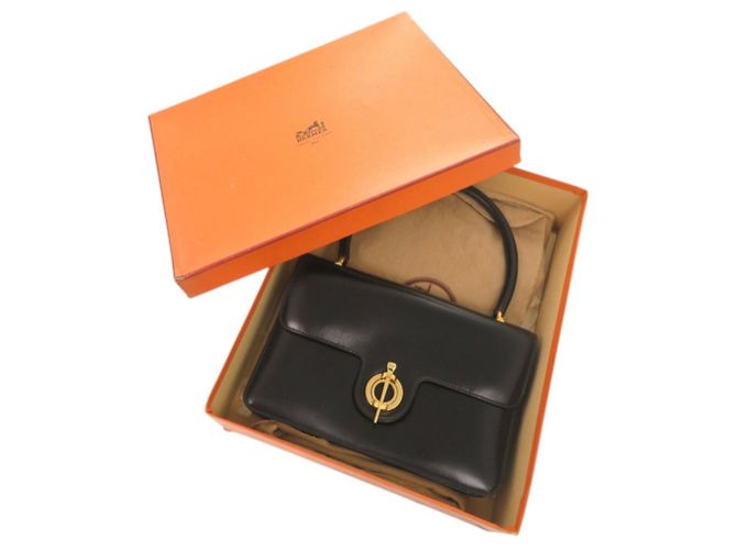 Borsa in pelle nera Hermès Nero - vista 3