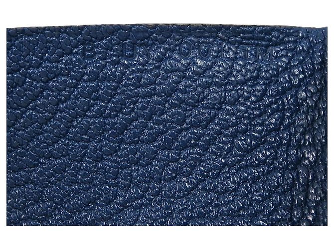 Tarjetero Calvi Duo en cabra Hermès Azul Azul oscuro - vista 10