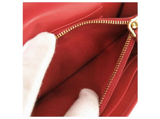 Portafoglio a spalla in nylon rosso e pelle Prada - vista 7