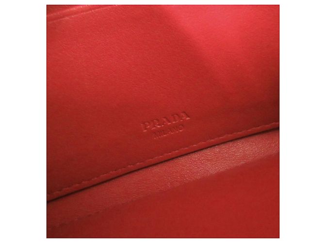 Portafoglio a spalla in nylon rosso e pelle Prada - vista 8