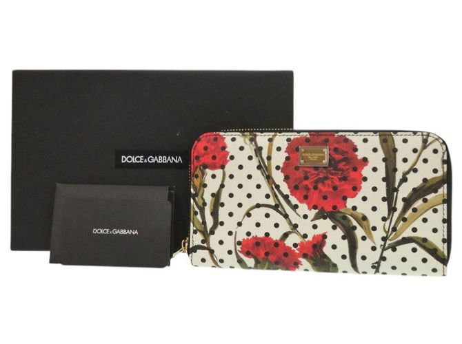 Carteira longa em couro marfim e vermelho Dolce & Gabbana - vista 3