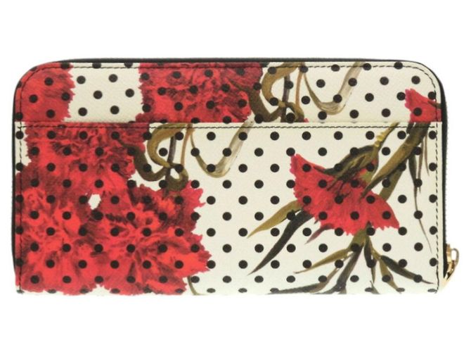 Carteira longa em couro marfim e vermelho Dolce & Gabbana - vista 4