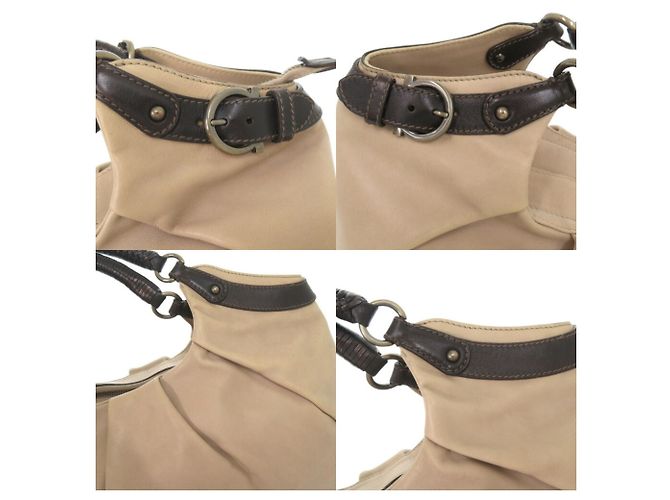 Borsa in pelle beige Salvatore Ferragamo - vista 11