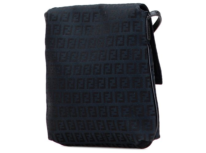 Borsa a tracolla in tela Zucchino blu Fendi Blu navy - vista 2
