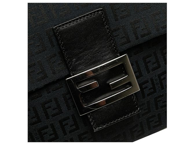 Borsa a tracolla in tela Zucchino blu Fendi Blu navy - vista 7