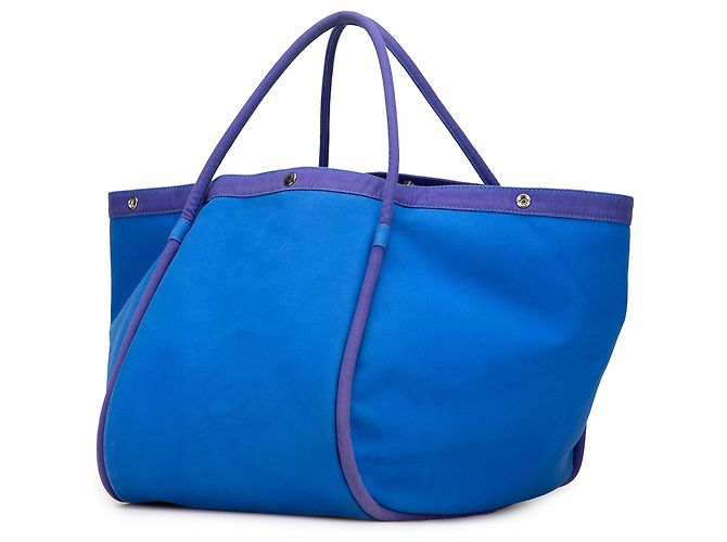 Borsa da Spiaggia Lindy in Toile Blu Hermès - vista 2