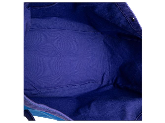 Borsa da Spiaggia Lindy in Toile Blu Hermès - vista 4