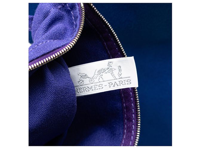 Borsa da Spiaggia Lindy in Toile Blu Hermès - vista 6
