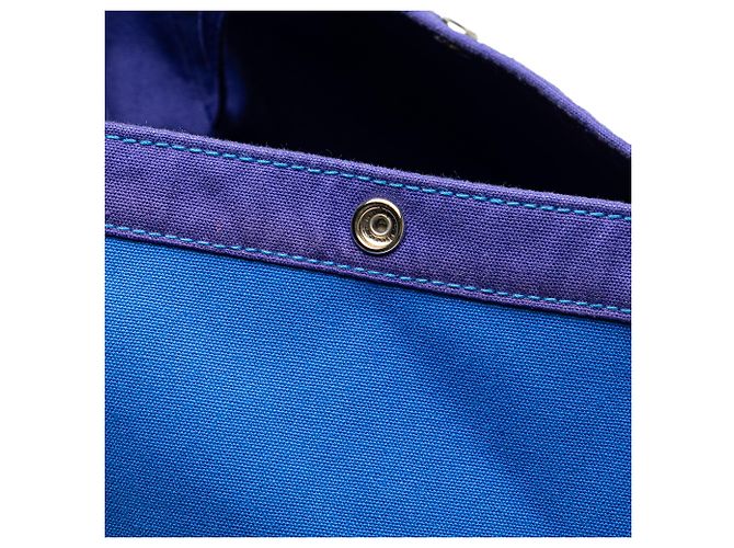 Borsa da Spiaggia Lindy in Toile Blu Hermès - vista 8