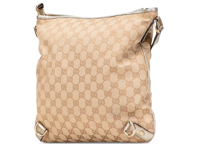 Borsa a tracolla Gucci in tela GG marrone Abbey D Ring Beige - vista 2