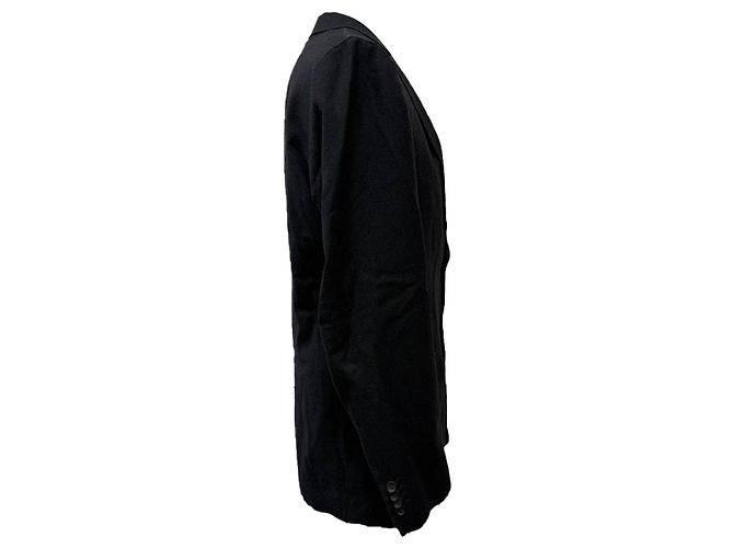 Ermenegildo Zegna Zegna Single-Breasted Edge Cut Blazer in Black Wool - view 2