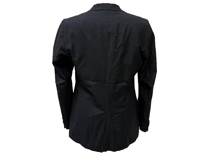Ermenegildo Zegna Zegna Single-Breasted Edge Cut Blazer in Black Wool - view 3