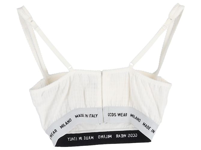 Top bustier impreso GCDS en algodón crema Blanco Crudo - vista 2