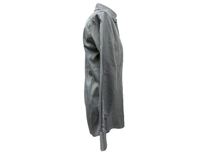 Camicia Bottonata Gucci in Cotone Grigio - vista 2