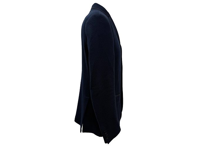 Blazer testurizzato a un bottone con tasche in cotone blu navy Etro - vista 2